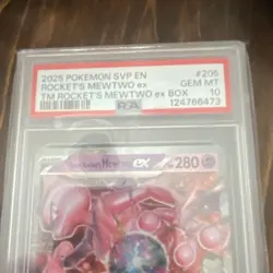 Pokemon TCG 2025 SVP Rocket's Mewtwo ex 205 Holo Promo PSA 10 English - Image 3