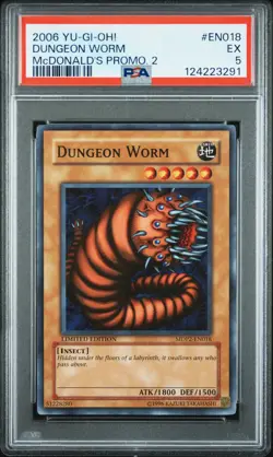 2006 YU-GI-OH! MCDONALD'S PROMO CARDS 2 #EN018 DUNGEON WORM PSA 5 - Image 1