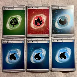 Lot of 6 - Pokemon 151 Basic Energy Cosmos Holo Cards w/ Swirls 🌀🌀🌀 - Image 1