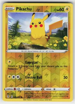 Pikachu 049 Reverse Holo 203 C Evolving Skies Pokemon Lightly Played - Image 1