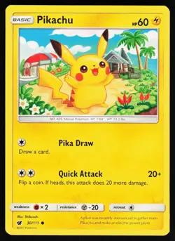 Pikachu 30 111 C Crimson Invasion Pokemon Lightly Played - Image 1