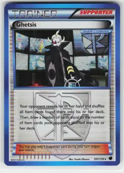 Ghetsis 101 Holo 116 R Plasma Freeze Pokemon Moderately Played - Image 1