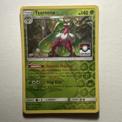 Pokemon TCG Tsareena 20/149 1st Place League Challenge Promo Sun & Moon Base Set - Image 1