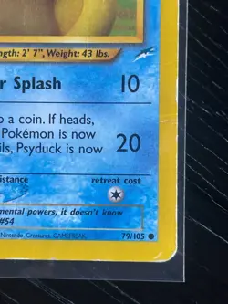 Psyduck 79/105 Common Vintage WOTC Neo Destiny Pokemon Card DMG Heavy Wear - Image 4
