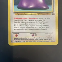 Ditto Pokemon TCG Fossil Non-Holo 18/62 NM Pokemon Card WOTC Original 151 🫠 - Image 3