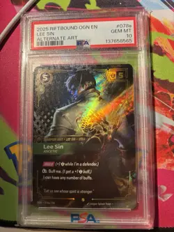 OGN 2025 Riftbound Lee Sin #078a Foil Alternate Art PSA 10 English Card - Image 1