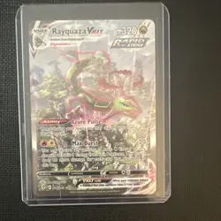 Pokemon TCG Rayquaza VMAX Evolving Skies Holo Ultra Rare Card. - Image 1