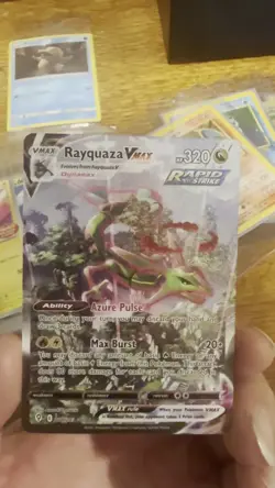 Pokemon TCG Rayquaza VMAX Evolving Skies Holo Ultra Rare Card. - Image 2
