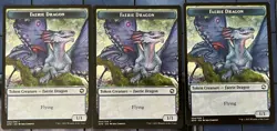 3X FAERIE DRAGON 004 token Adventures In Forgotten Realms MTG Magic The - Image 1