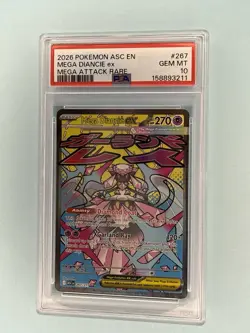 2026 POKEMON ASC EN-ASCENDED HEROES MEGA ATTACK RARE #267 MEGA DIANCIE EX PSA 10 - Image 1