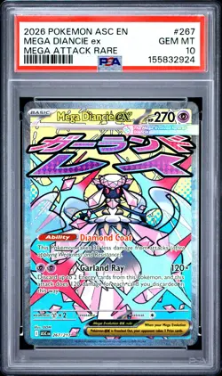2026 POKEMON ASC EN-ASCENDED HEROES MEGA ATTACK RARE #267 MEGA DIANCIE EX PSA 10 - Image 1