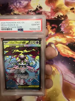 2026 POKEMON ASC EN-ASCENDED HEROES MEGA ATTACK RARE #267 MEGA DIANCIE EX PSA 10 - Image 3