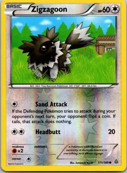 Zigzagoon 111/160 Primal Clash Pokemon TCG Reverse Holo C NM - Image 1
