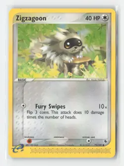 Zigzagoon 79/109 Common Ruby & Sapphire Pokemon Moderately Played - Image 1