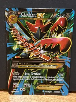 Pokemon M Scizor EX Full Art Ultra Rare Breakpoint 120/122 Holo Card-damaged - Image 1