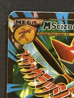 Pokemon M Scizor EX Full Art Ultra Rare Breakpoint 120/122 Holo Card-damaged - Image 3