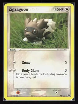 Zigzagoon Common Pokemon Emerald 74/106 MP - Image 1