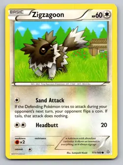 Zigzagoon 111/160 Common Primal Clash Pokemon Lightly Played - Image 1