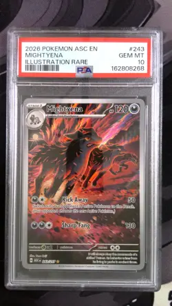 2026 POKEMON ASC EN-ASCENDED HEROES ILLUSTRATION RARE #243 MIGHTYENA PSA 10 - Image 1