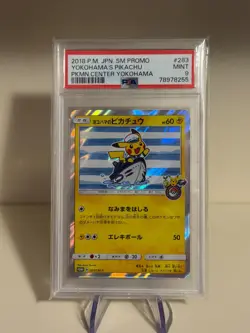 2018 POKEMON JAPANESE SM PROMO POKEMON CENTER YOKOHAMA'S PIKACHU PSA 9 - Image 1