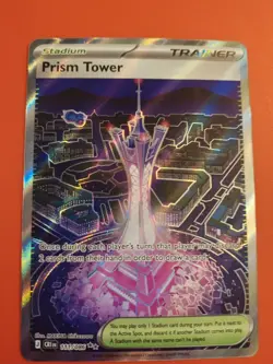 Prism Tower 111/086: Chaos Rising Stadium Reverse Holo Full Art. NM Pokemon - Image 1