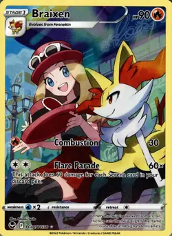 Braixen TG01/TG30 Holo Silver Tempest Trainer Gallery Pokemon NM - Image 1