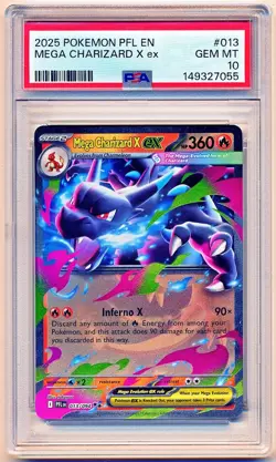 Pokemon Mega Evolution PFL EN Mega Charizard X EX #013 PSA 10 - POP 5351 - Image 1