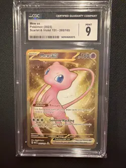 Pokemon CGC 9 Mint Mew EX 205/165 Scarlet & Violet 151 Hyper Rare - Image 1