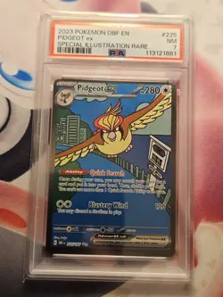 2023 Pokemon OBF Pidgeot Ex Special Illustration Rare Card #225 NM PSA 7 - Image 1