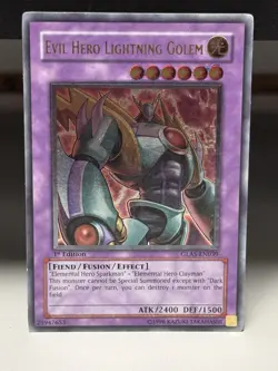 Yugioh! MP Evil Hero Lightning Golem - GLAS-EN039 - Ultimate Rare - 1st Edition - Image 1