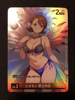 Goddess Story - Sora Takenouchi [Digimon] Biyomon Custom ACG Anime Waifu Card - Image 1