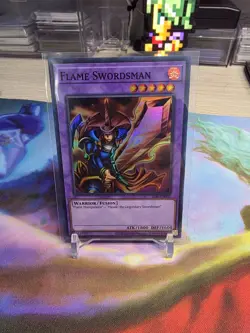 Konami Yu-Gi-Oh! TCG Flame Swordsman LOB-EN003 Super Rare Unlimited 1800 - Image 1
