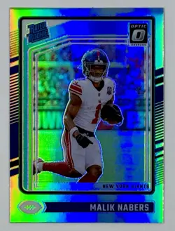 2024 Panini Donruss Optic Malik Nabers #271 Rated Rookie Holo Prizm Silver SP - Image 1
