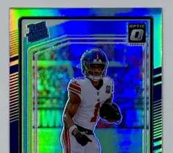 2024 Panini Donruss Optic Malik Nabers #271 Rated Rookie Holo Prizm Silver SP - Image 2