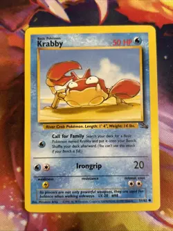 Krabby 51/62 Non Holo Fossil - Pokemon Card - NM/LP - Image 1
