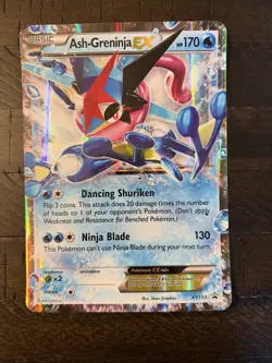 Pokemon Ash-Greninja EX Promo Holo XY133 XY 170 HP Ninja Blade Card LP - Image 1