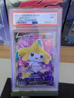 Pokemon TCG Jirachi V Astral Radiance Holo Card 170/189 Full Art PSA 9 - Image 1