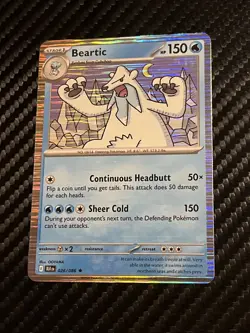 2025 Pokemon TCG Beartic 026 S&V Black Bolt Holo Rare Card NM+ - Image 1