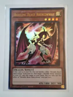 YU-GI-OH! Heraldic Beast Aberconway. BLMM-EN114. 1st Edition Ultra Rare Card - Image 1