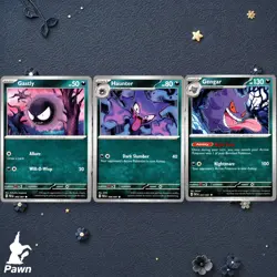 Gastly Haunter Gengar Evolution Lot 3 Cards Pokemon - Image 1