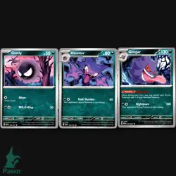 Gastly Haunter Gengar Evolution Lot 3 Cards Pokemon - Image 3
