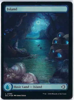 Lorwyn Eclipsed Foil Full Art Land x4 card lot - Island #280 - Image 1