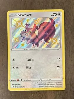 Pokemon TCG Skwovet Shining Fates Holo Card SV099/SV122 Near Mint/Mint Condition - Image 1