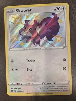 Pokemon TCG Skwovet Shining Fates Holo Card SV099/SV122 Near Mint/Mint Condition - Image 2