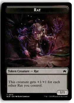 Rat Token Lightly Played 13 Bloomburrow Magic: The Gathering - Image 1