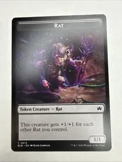 Magic the Gathering Rat Token Near Mint Bloomburrow - Image 1
