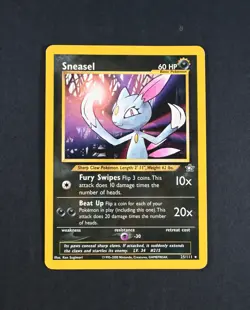LP Sneasel Reg. 25/111 Neo Genesis Unlimited Pokemon Card - Image 1
