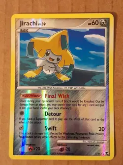 Pokemon Jirachi 7/111 Rising Rivals Reverse Holo LP See Pictures - Image 1