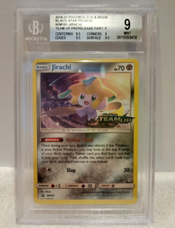Pokemon Jirachi Team Up Prerelease Holo Promo SM161 BGS 9 Mint - Image 1