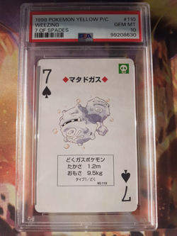 1998 Pokemon Pikachu Yellow Deck Weezing 7 of Spades Playing Card PSA 10 - Image 1